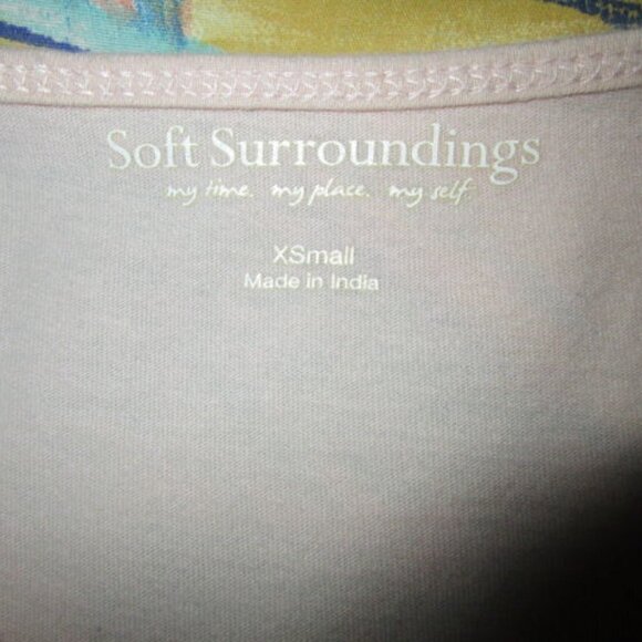 Soft Surroundings MIMOSA Blouse Size XS TOP Oversized EMBROIDERED V-Neck 3/4 - Picture 5 of 11